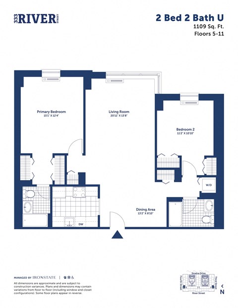 this floor plan is an approximation of our 2 bed 2 bath u floor plan